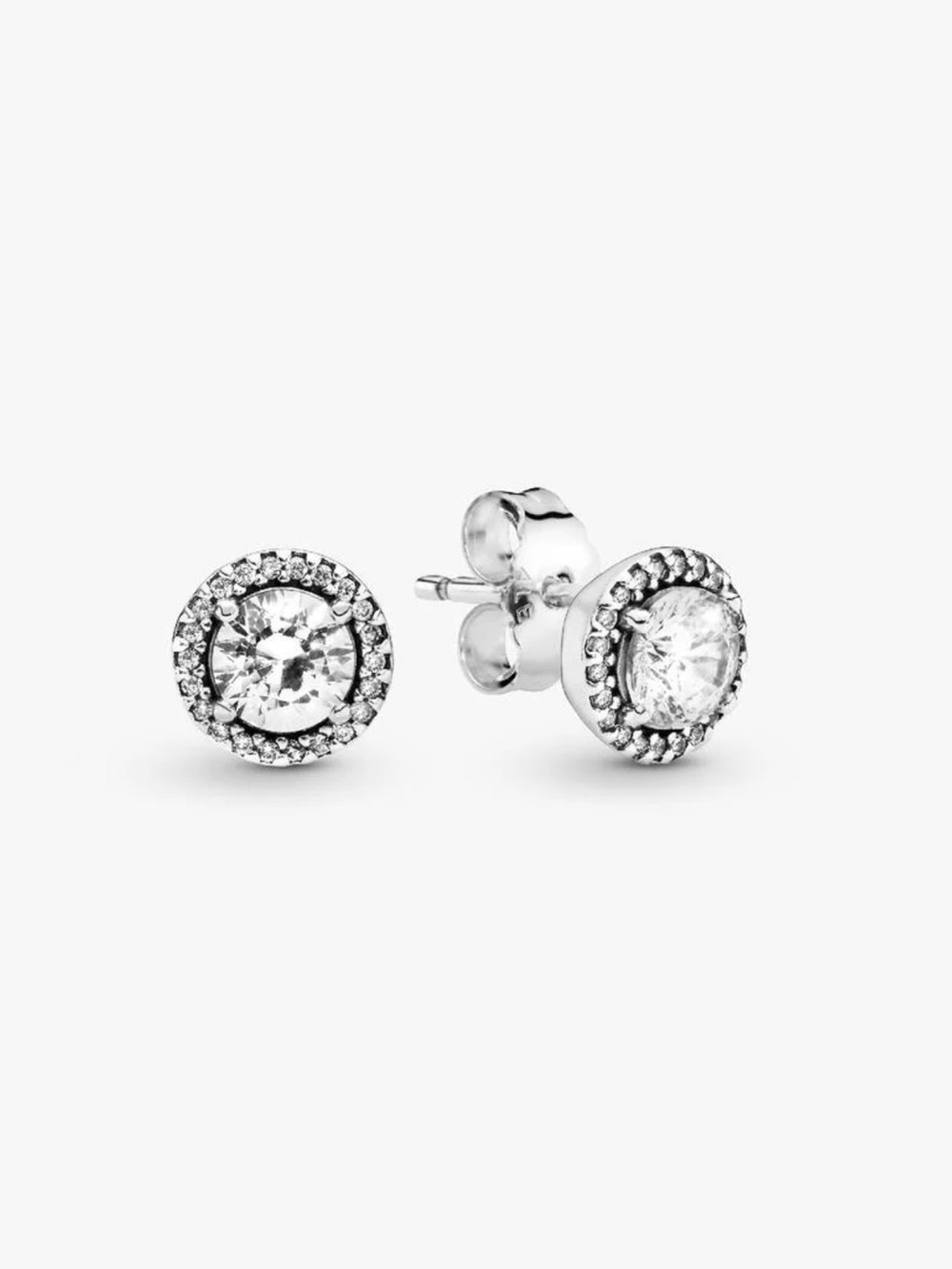 Like New❗️Pandora Silver Clear Halo Stud Earrings